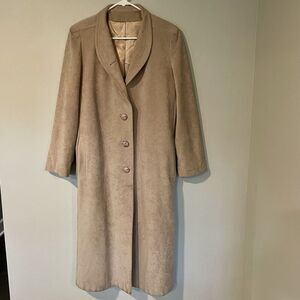 Skin Gear Napa Y Ante Vintage Non Leather Suede Trench Coat Button Tan Sz S READ